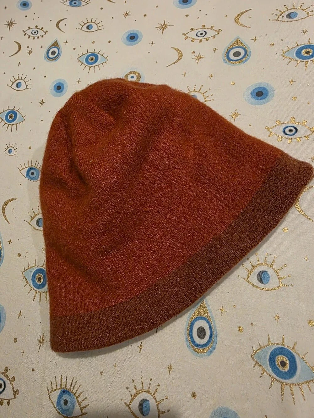 The North Face Rust Orange Knit Beanie with Subtle Logo